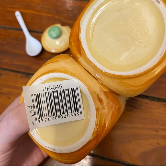 Condiment Spice Jar Container Set Buttercream Olive Branch Design - Picture 10 of 11